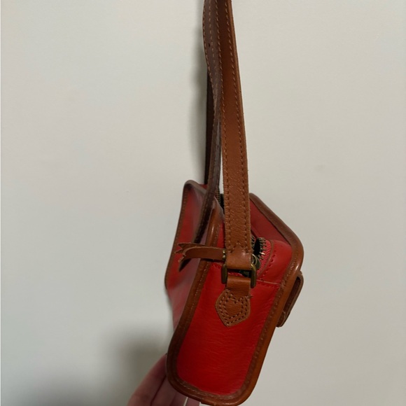 Madewell Leather Camera Crossbody Bag Purse Orange Red and Brown - Picture 3 of 15